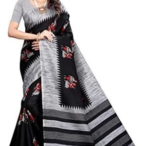 SIRIL Women's Khadi Silk Printed Saree with Blouse