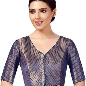 Chandrakala V-Neck Blouses for Women Sarees,Readymade (B213-P)